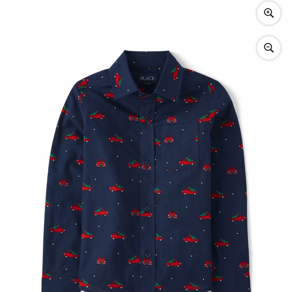 Place Kids Dark Blue Shirt with Red Car Pattern
